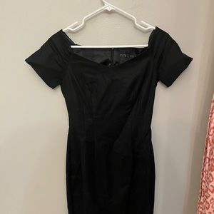 Little black off shoulder dress
